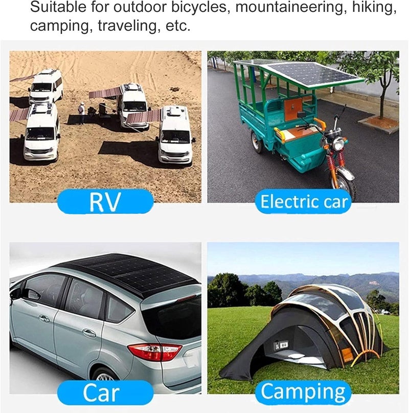 ويوبلز طقم لوحة شمسية، لوحة شمسية مرنة من السيليكون أحادي البلورة بقدرة 40 واط و18 فولت مع وحدة تحكم شحن شمسي 20 أمبير للاستخدام الخارجي - Image 4