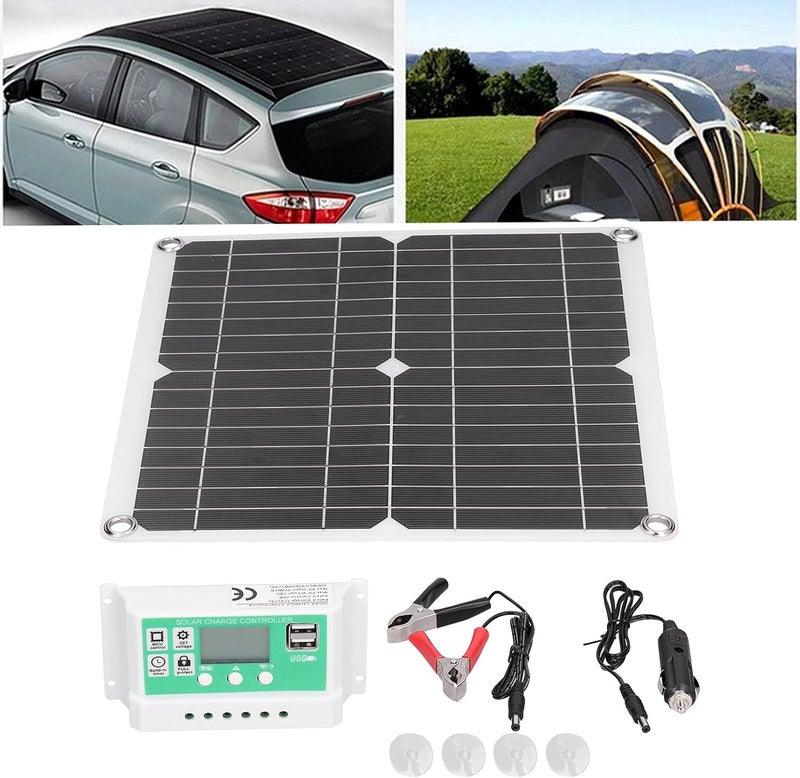 ويوبلز طقم لوحة شمسية، لوحة شمسية مرنة من السيليكون أحادي البلورة بقدرة 40 واط و18 فولت مع وحدة تحكم شحن شمسي 20 أمبير للاستخدام الخارجي - Image 2