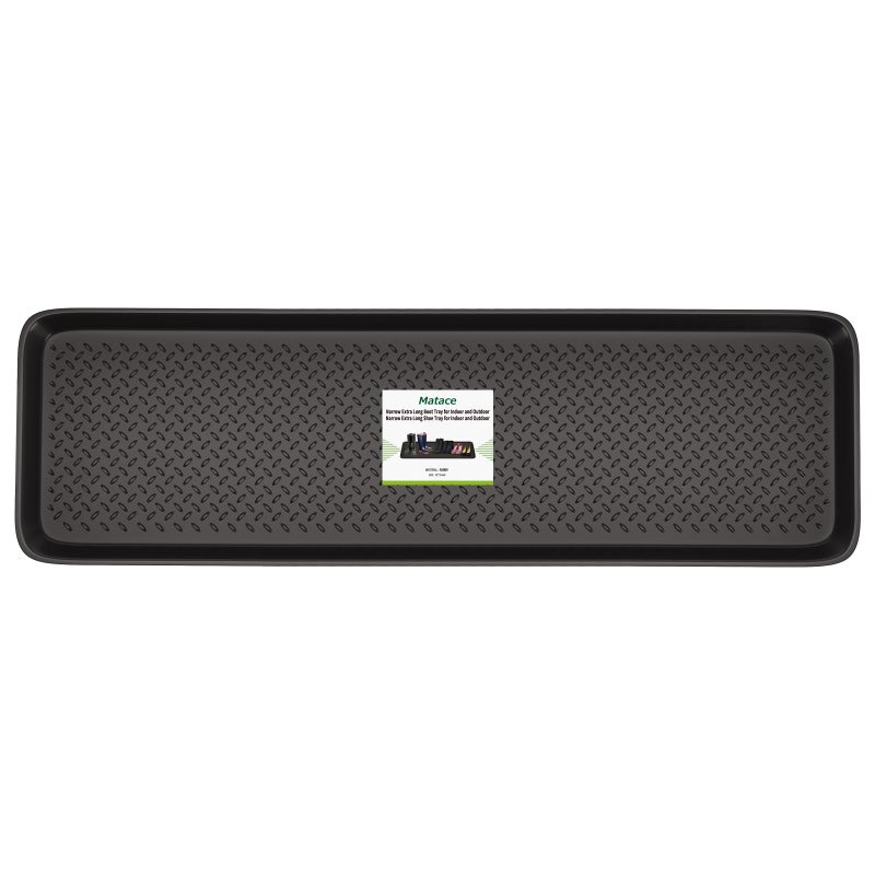 Matace 1 Pack Rubber Extra Large Shoe Tray for Entryway,Long Boot Tray,Slim Boot Mat for Indoor and Outdoor Use,16x55 in, Rectangular (Pack of 1) - Image 1