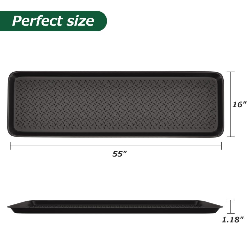 Matace 1 Pack Rubber Extra Large Shoe Tray for Entryway,Long Boot Tray,Slim Boot Mat for Indoor and Outdoor Use,16x55 in, Rectangular (Pack of 1) - Image 3