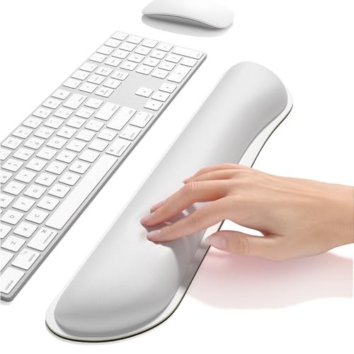 Dapesuom Enlarge Keyboard Wrist Rest, Cute Memory Foam Keyboard Wrist Cushion for Computer Desk Mats Support, Typing Pain Relief Ergonomic Mouse Pad Rests with Non-Slip Base for Gaming, Laptop, White - Image 5