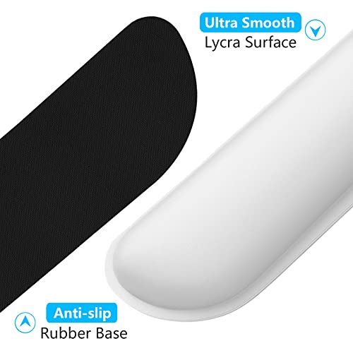 Dapesuom Enlarge Keyboard Wrist Rest, Cute Memory Foam Keyboard Wrist Cushion for Computer Desk Mats Support, Typing Pain Relief Ergonomic Mouse Pad Rests with Non-Slip Base for Gaming, Laptop, White - Image 4