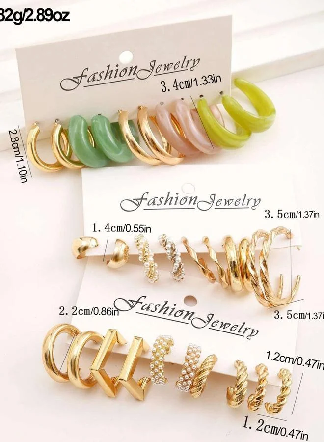 Take Two Take Two Set of 15 - Assorted Chic Hoop Earrings