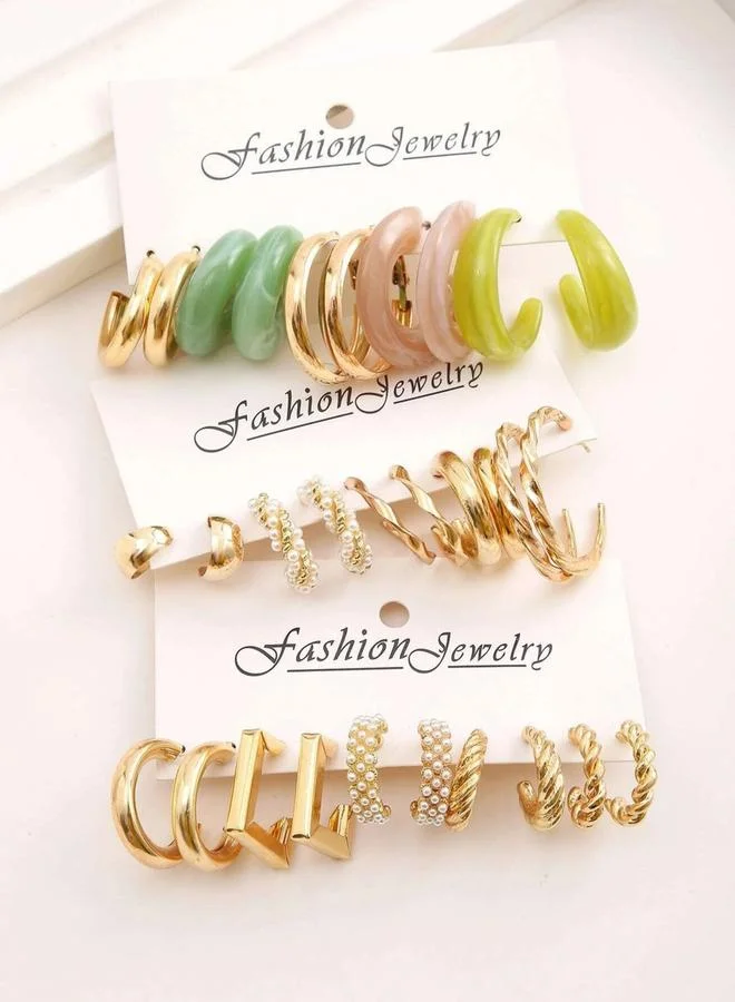 Take Two Take Two Set of 15 - Assorted Chic Hoop Earrings