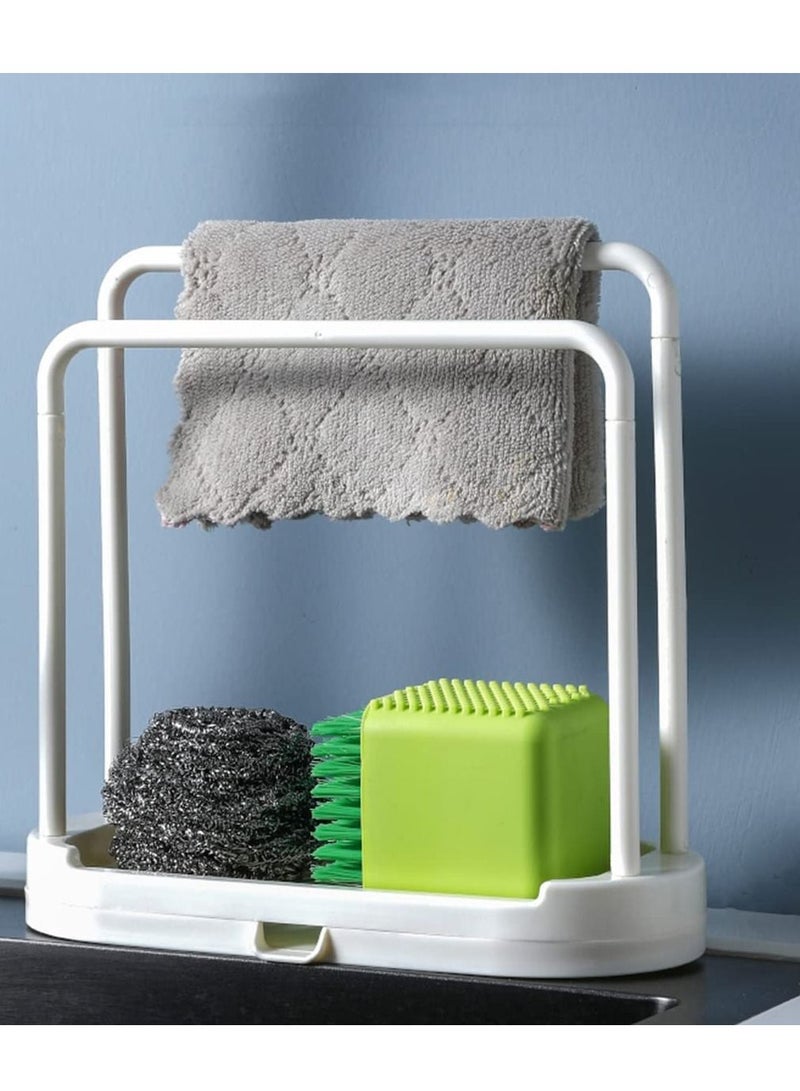 ECVV Double Dishcloth  Kitchen Sink Racks Kitchen Storage Organizers/White - Image 2