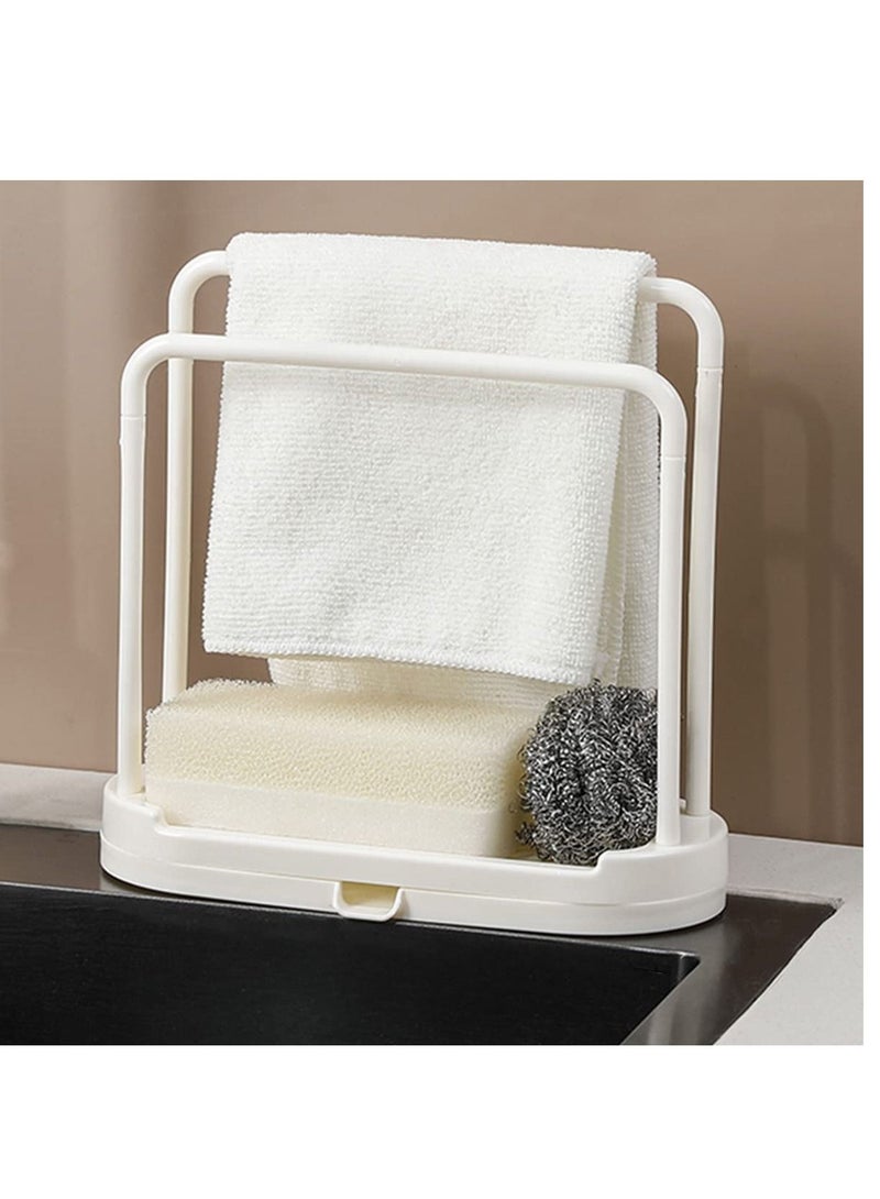 ECVV Double Dishcloth  Kitchen Sink Racks Kitchen Storage Organizers/White - Image 1