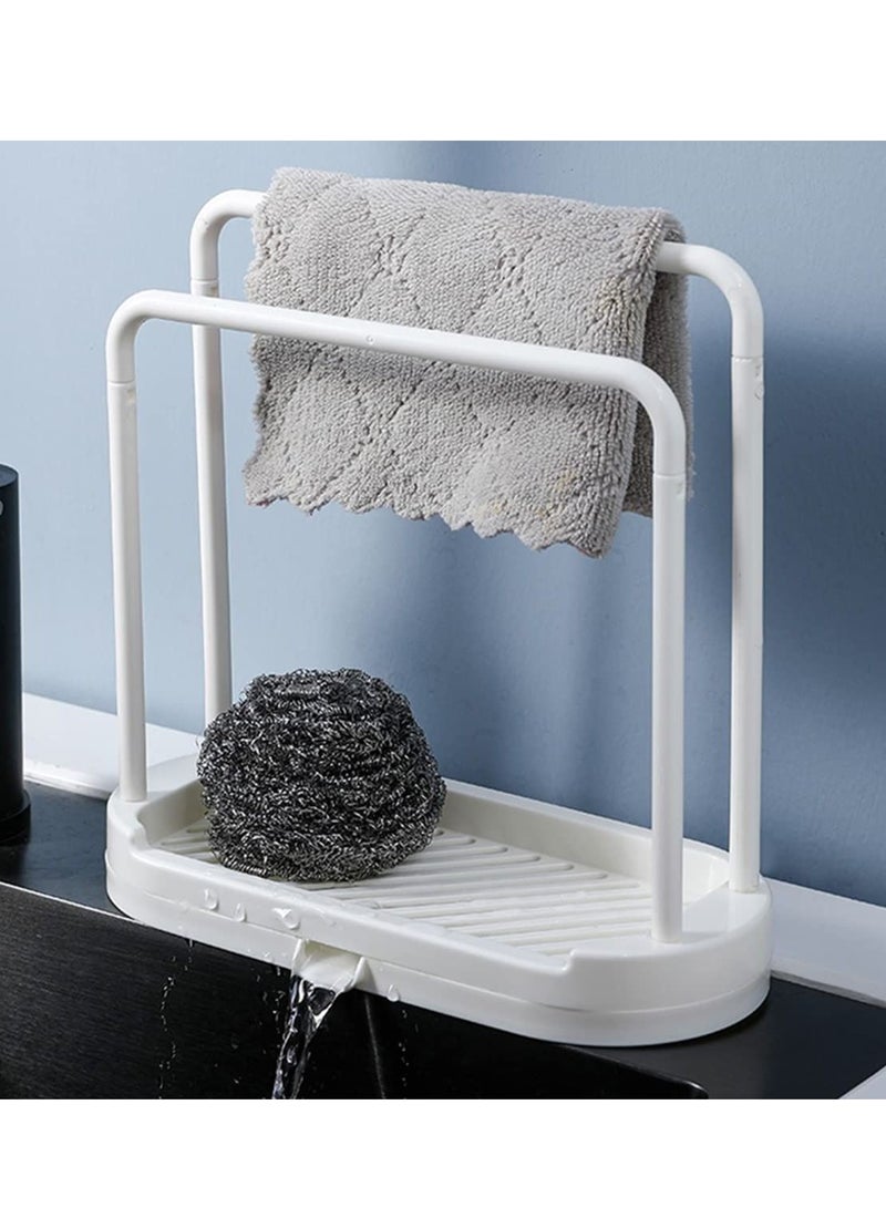 ECVV Double Dishcloth  Kitchen Sink Racks Kitchen Storage Organizers/White - Image 4