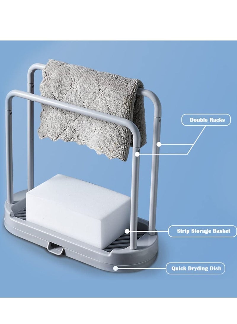 ECVV Double Dishcloth  Kitchen Sink Racks Kitchen Storage Organizers/White - Image 3