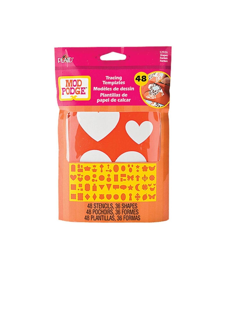Mod Podge Tracing Templates 48pcs Basic Shapes  - Image 1