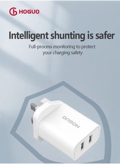 HOGUO Power Adapter Dual USB Ports Output 5V/2.4A White  - Image 5
