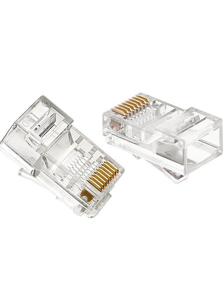 أر جي 45 TD 1013C – علبة 100 قطعة من موصلات RJ45 UTP Cat6 – موصلات شبكة إيثرنت RJ-45 8P8C لتركيب كابلات الشبكة - Image 1