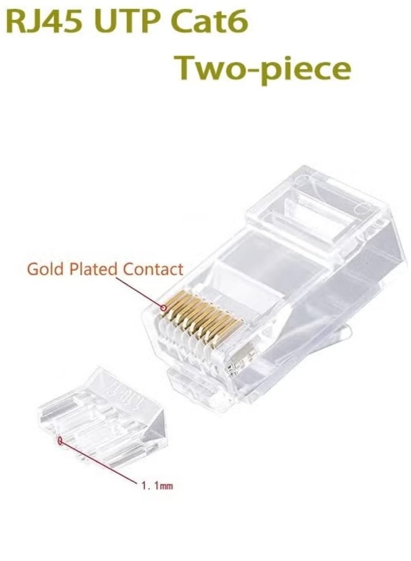أر جي 45 TD 1013C – علبة 100 قطعة من موصلات RJ45 UTP Cat6 – موصلات شبكة إيثرنت RJ-45 8P8C لتركيب كابلات الشبكة - Image 5