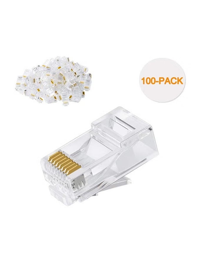 أر جي 45 TD 1013C – علبة 100 قطعة من موصلات RJ45 UTP Cat6 – موصلات شبكة إيثرنت RJ-45 8P8C لتركيب كابلات الشبكة - Image 2