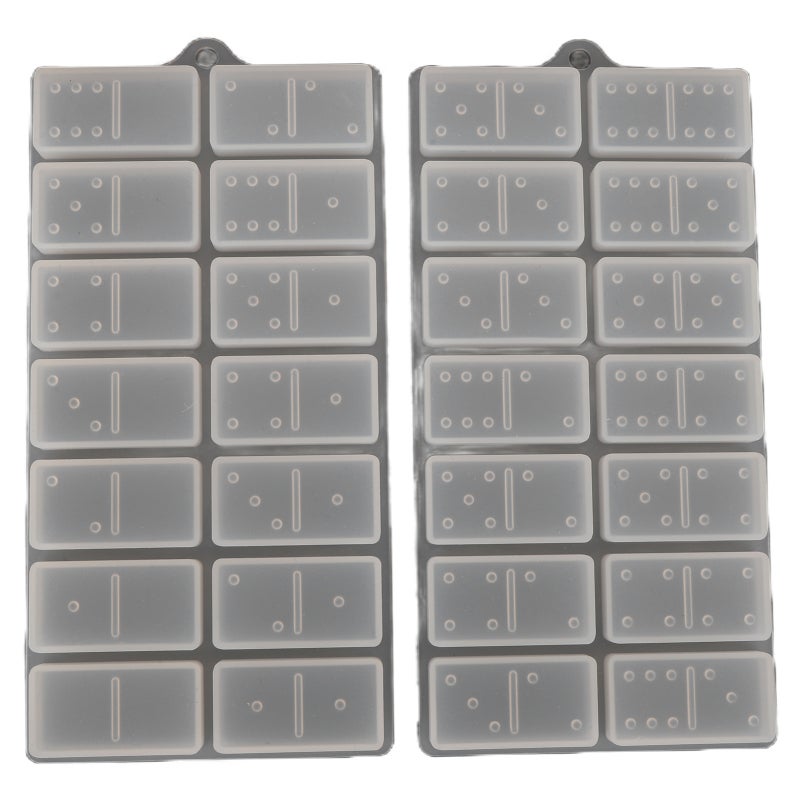 Epoxy Resin Domino Silicone Mold: 2Pcs Non-Toxic Reusable Easy Clean - Durable Eco-Friendly for Family DIY Craft, Chocolate Soap Cake Making - Image 1