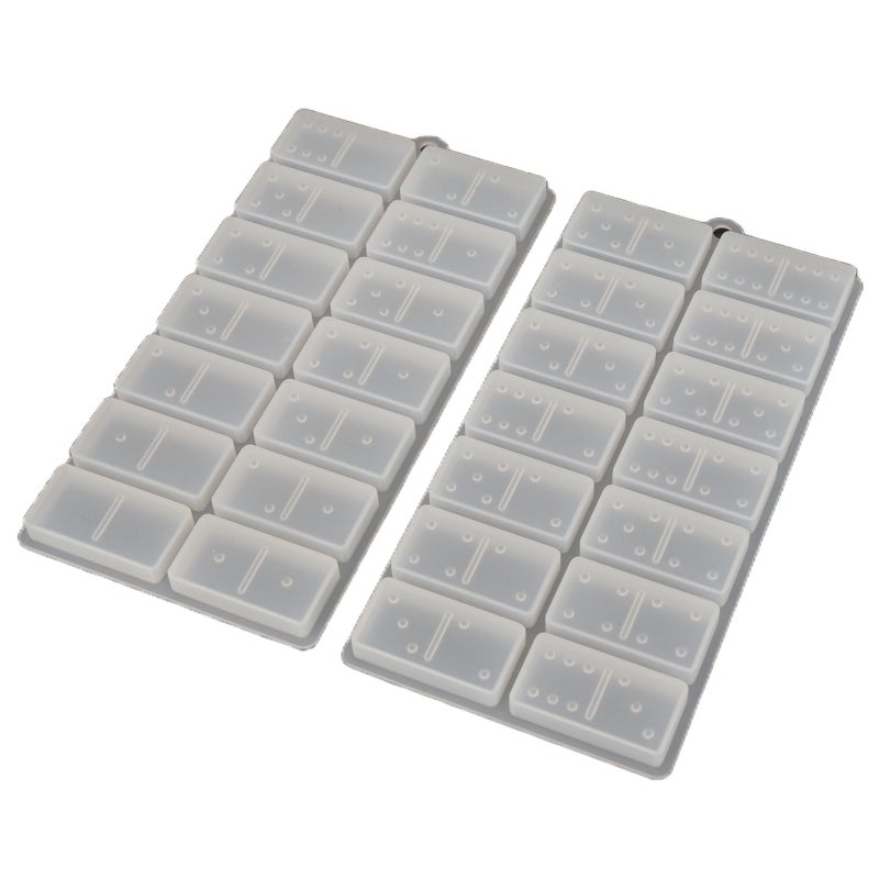 Epoxy Resin Domino Silicone Mold: 2Pcs Non-Toxic Reusable Easy Clean - Durable Eco-Friendly for Family DIY Craft, Chocolate Soap Cake Making - Image 2