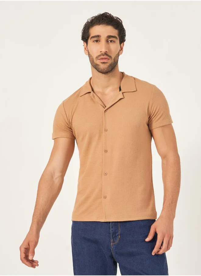 Styli Regular Fit Textured Shirt