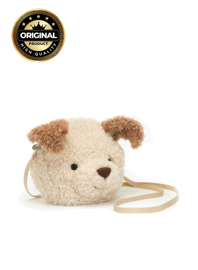 Jellycat حقيبة جرو صغيرة محشوة – لعبة ناعمة مع أرجل كوردية، هدية عيد الحب لطيفة للأطفال والبالغين، مجموعة جليكات، 19 سم - Image 1