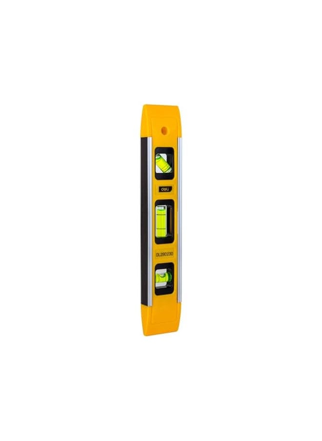 Deli - Deli Measuring Spirit Levels, 230 mm x 40 mm x 17 mm Size, Yellow - Image 1