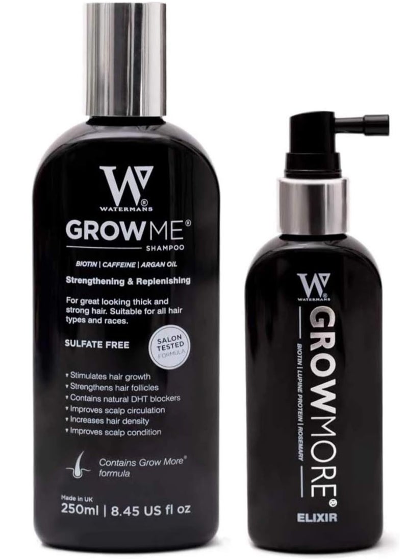 Watermans Grow Me Gromi Shampoo and Serum Grow More Hair Growth Elixir for Men and Women  - Image 1