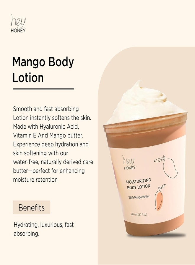 Hey Honey Mango & Honey Ultra Hydrating Body Lotion - Hyaluronic Acid Fruit Enzymes Shea & Mango Butter Moisturizer | Fast-Absorbing Cruelty-Free Skin Barrier Support | 6.7 fl oz - Image 5