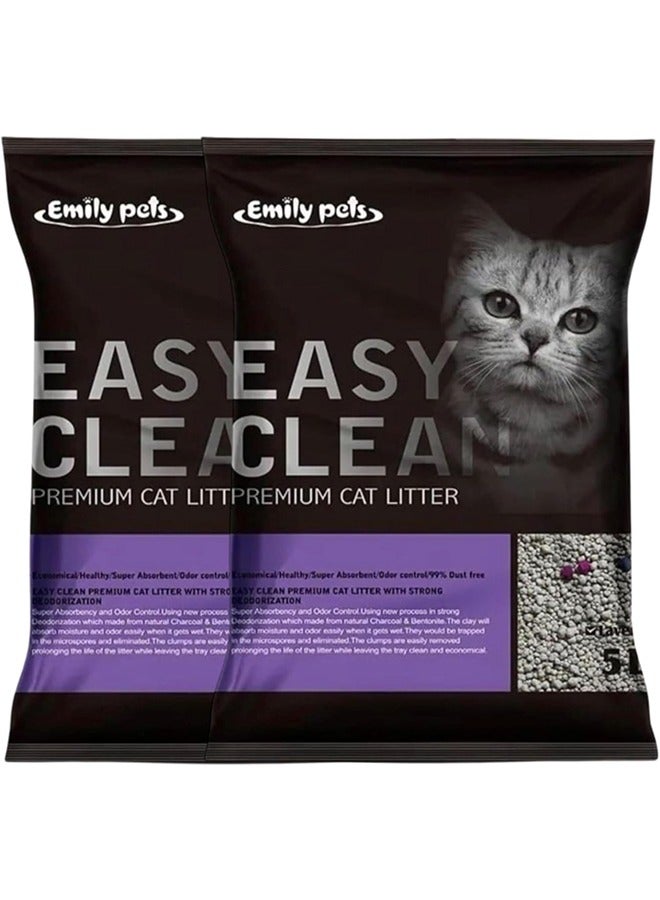 فضلات القطط متعددة الكرات المتكتلة على شكل كرات متكتلة للقطط بتركيبة البنتونيت المعطرة الطازجة 10 لتر (لافندر) - Image 1