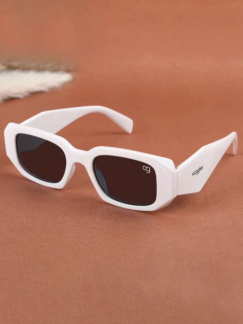 ووجلز Stylish White Polarized Rectangle Kids Sunglasses