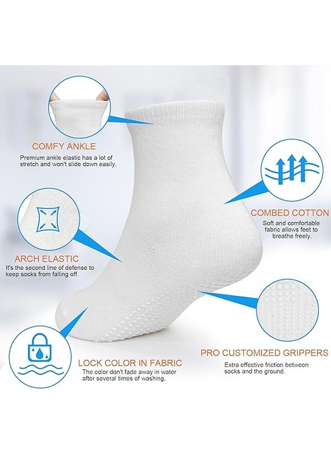 Generic 6 Pairs Of Cotton Non-Slip Striped Baby Socks for Boys Girls Socks White  - Image 3