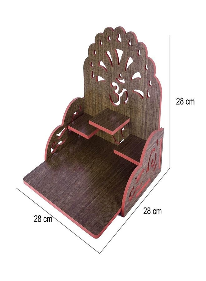 PRIMEFAIR Handmade Beautiful Wooden Temple/Puja Mandir/Wall Hanging and Table Top Home Art & Craft Engineered Wood Home Wall Temple (BROWN-395) - Image 5