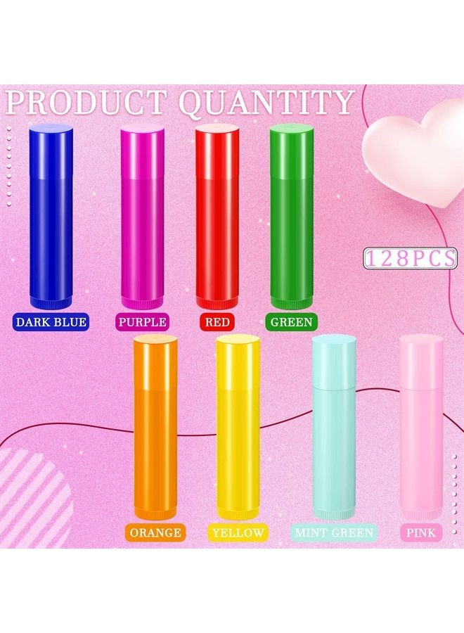 Patelai 128 Pieces Lip Balm Tubes 5 ml Refillable Rotatable Plastic Lipstick Tubes Empty Lip Gloss Balm Containers DIY Lip Gloss Balm Tube Holder for DIY Cosmetic, 8 Colors - Image 2
