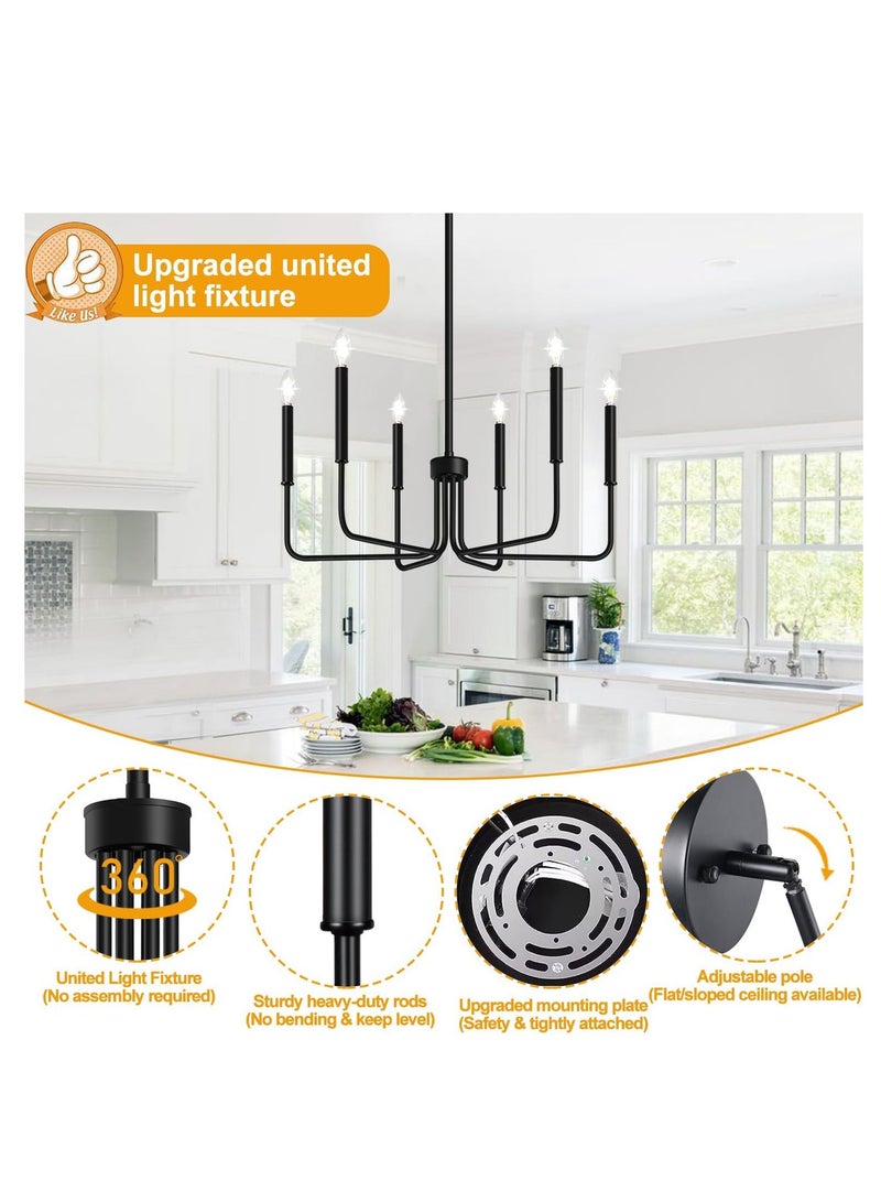 RATSAW 6 Light Farmhouse Chandelier Industrial Modern Chandelier Hanging Light Fixtures Hanging - Image 4