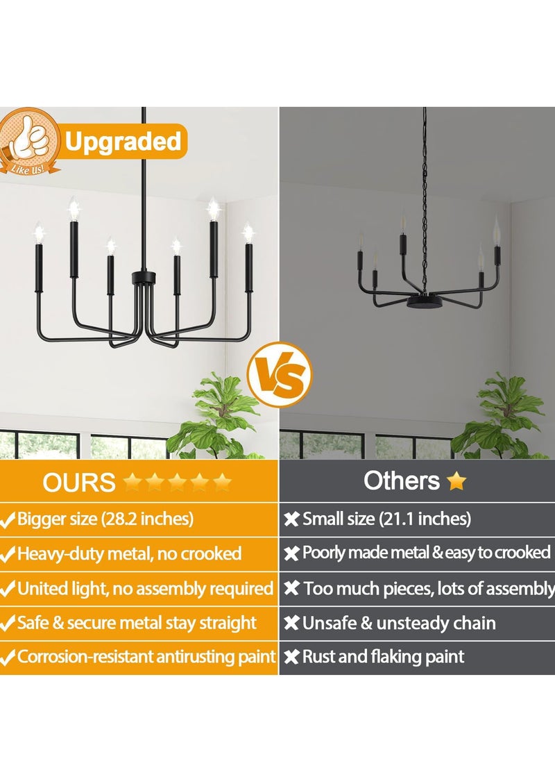 RATSAW 6 Light Farmhouse Chandelier Industrial Modern Chandelier Hanging Light Fixtures Hanging  - Image 3