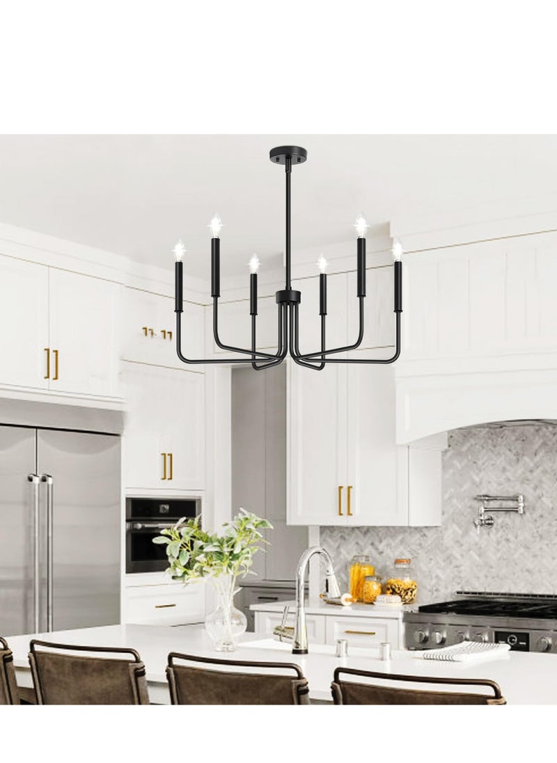 RATSAW 6 Light Farmhouse Chandelier Industrial Modern Chandelier Hanging Light Fixtures Hanging  - Image 2