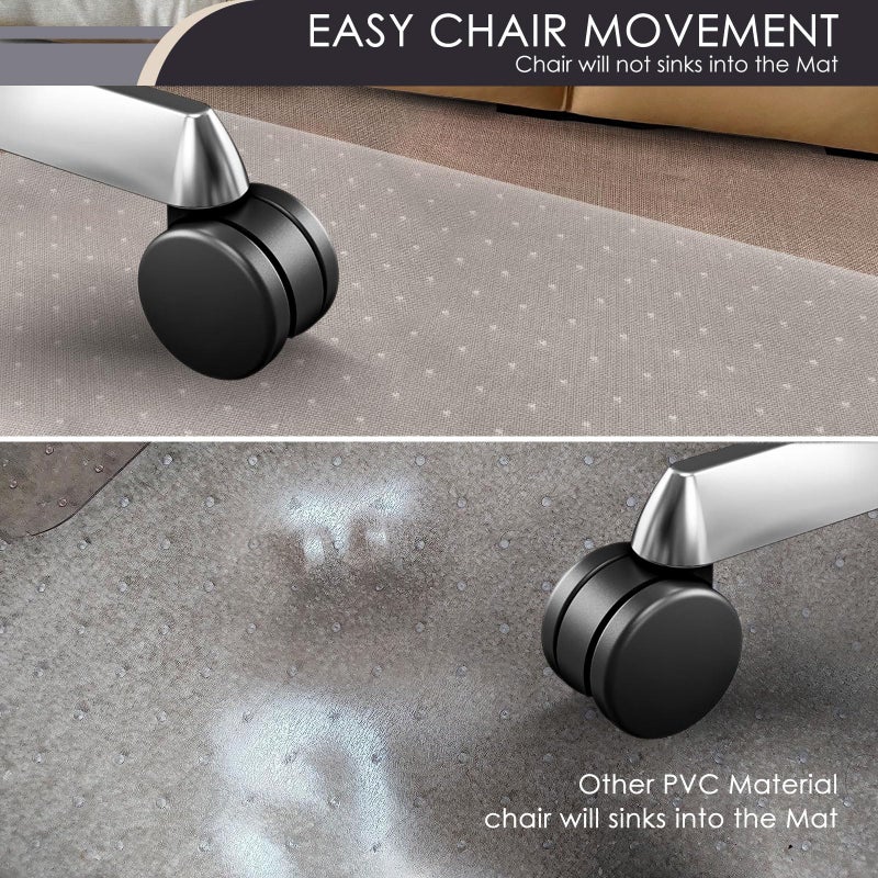 Kuyal Office Chair Mat for Carpet, 36x48 Clear Heavy Duty Computer Chair Mat, Under Desk Protector Carpeted Floors Mat, Easy Chair Movement,Ship Flat - Image 3