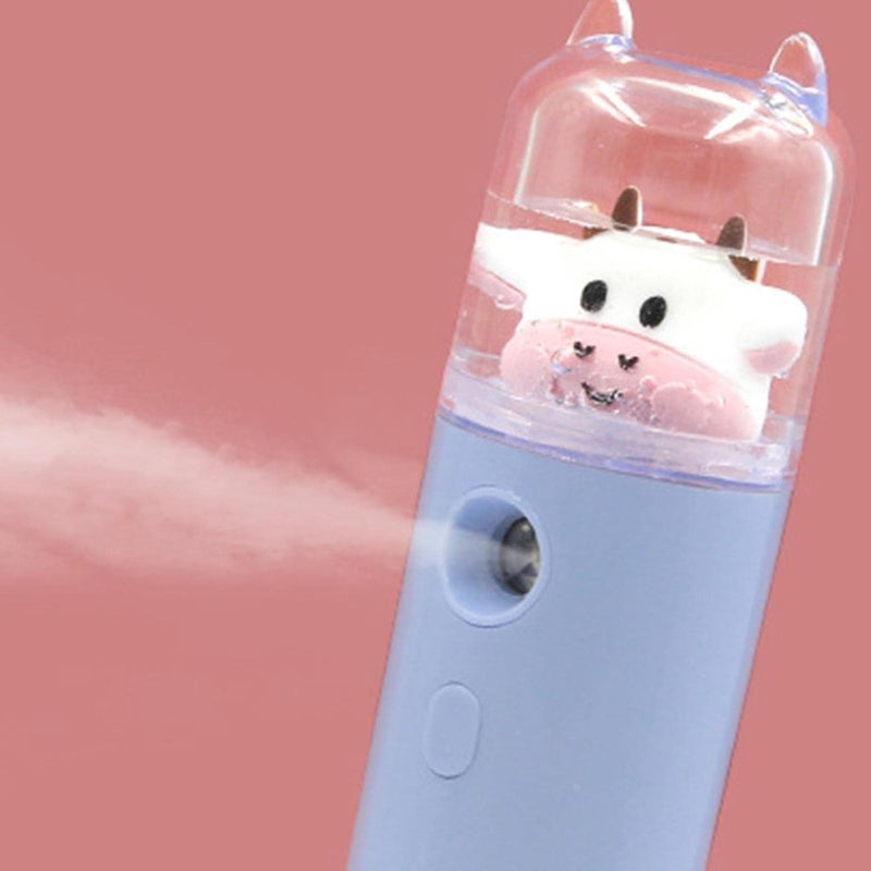 klarako Handheld Facial Mister Humidifier Spray Machine Moisturizing USB Rechargeable Mist Nano 250mAh 30ml Water Tank Face Steamer Salon Hydrating  Blue - Image 5