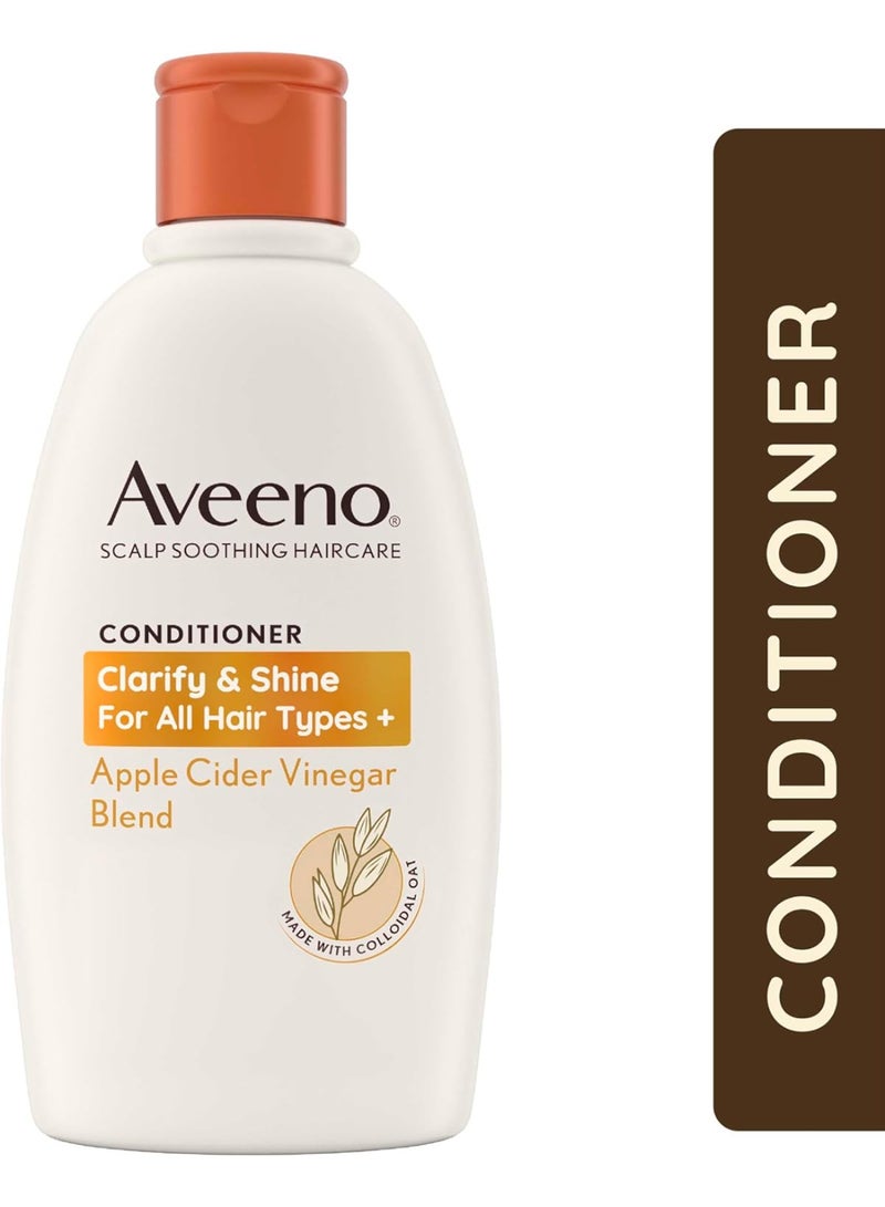Aveeno Clarify and Shine Apple Cider Vinegar Scalp Soothing Conditioner for all Hair Types 300ml - Image 2