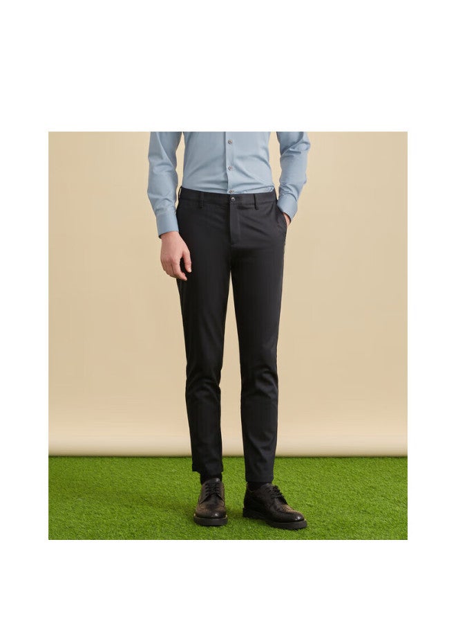 Satchi Men's Modal Business Casual Pants Cool Feeling Slim Fit Comfortable Thin Denim Jeans - Navy Blue 30 - Image 3