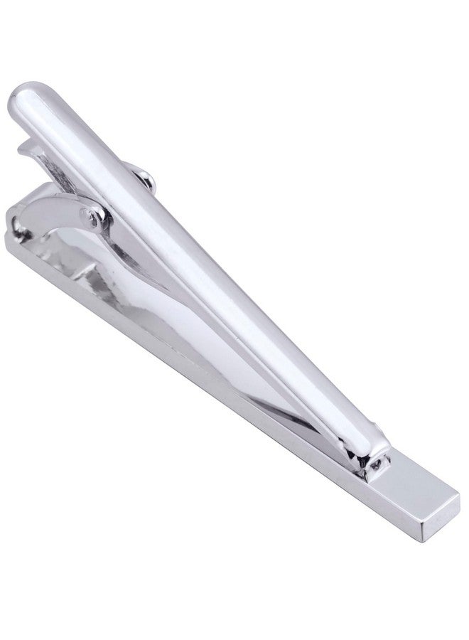 Jonwo Men'S Crystal Tie Clip Silver Tone Tie Bar For Gentleman Regular Necktie Tie Clip For Business Anniversary (White Crystal) - Image 4