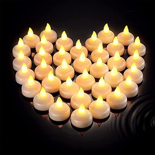 ZICOTO 12 Pcs Floating Tealight Water Sensor Battery Operated Waterproof LED Tea Light Candle Perfect for Gifting, Home, Birthday, Diwali, Christmas,Decorative Candles Gorgeous (12, Yellow SENSOUR) - Image 1
