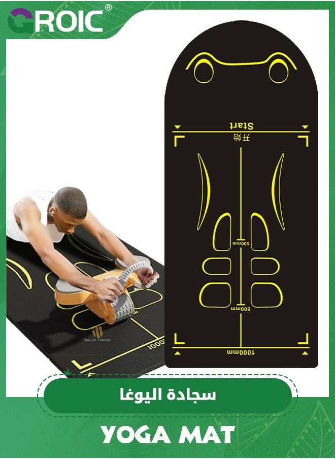 GROIC Yoga Mats for Home Workout,Premium PU Exercise Mat,Strong Grip Gym Mat,Abdominal Wheel Training Mat,Fitness Floor Mat  - Image 1
