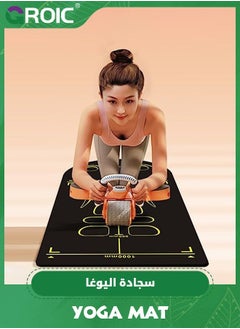 GROIC Yoga Mats for Home Workout,Premium PU Exercise Mat,Strong Grip Gym Mat,Abdominal Wheel Training Mat,Fitness Floor Mat  - Image 3