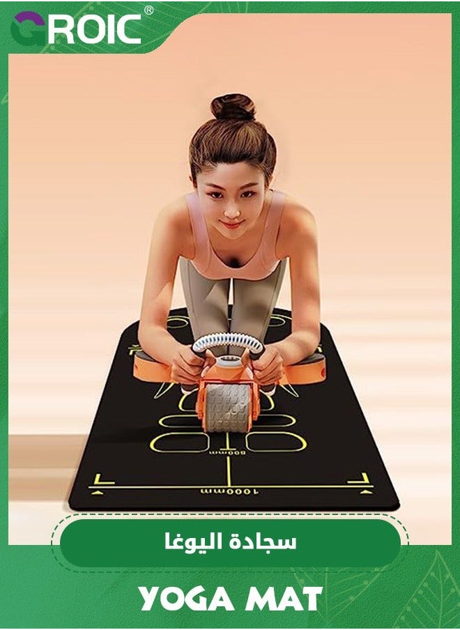 GROIC Yoga Mats for Home Workout,Premium PU Exercise Mat,Strong Grip Gym Mat,Abdominal Wheel Training Mat,Fitness Floor Mat  - Image 3