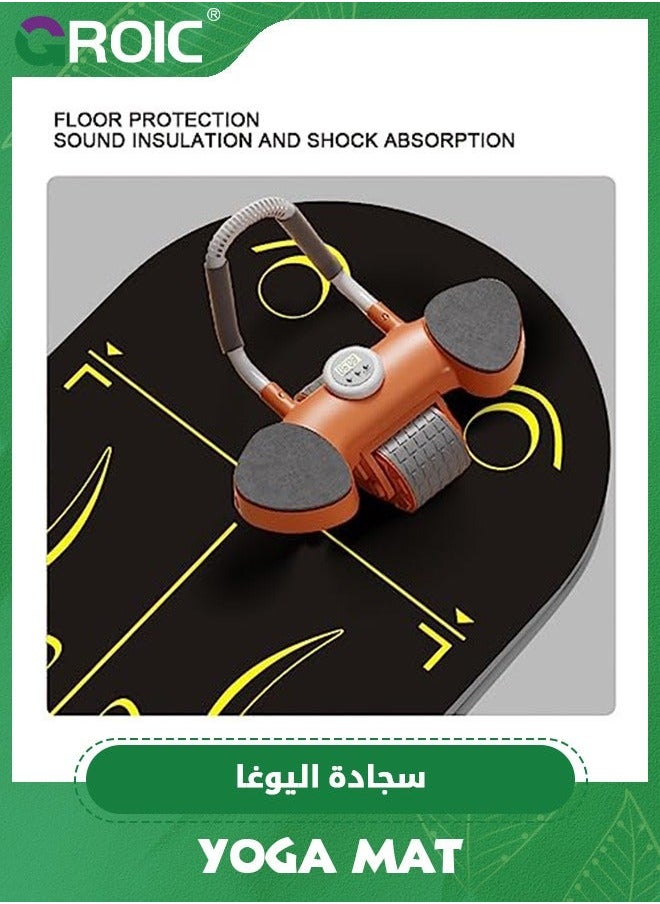 GROIC Yoga Mats for Home Workout,Premium PU Exercise Mat,Strong Grip Gym Mat,Abdominal Wheel Training Mat,Fitness Floor Mat  - Image 5