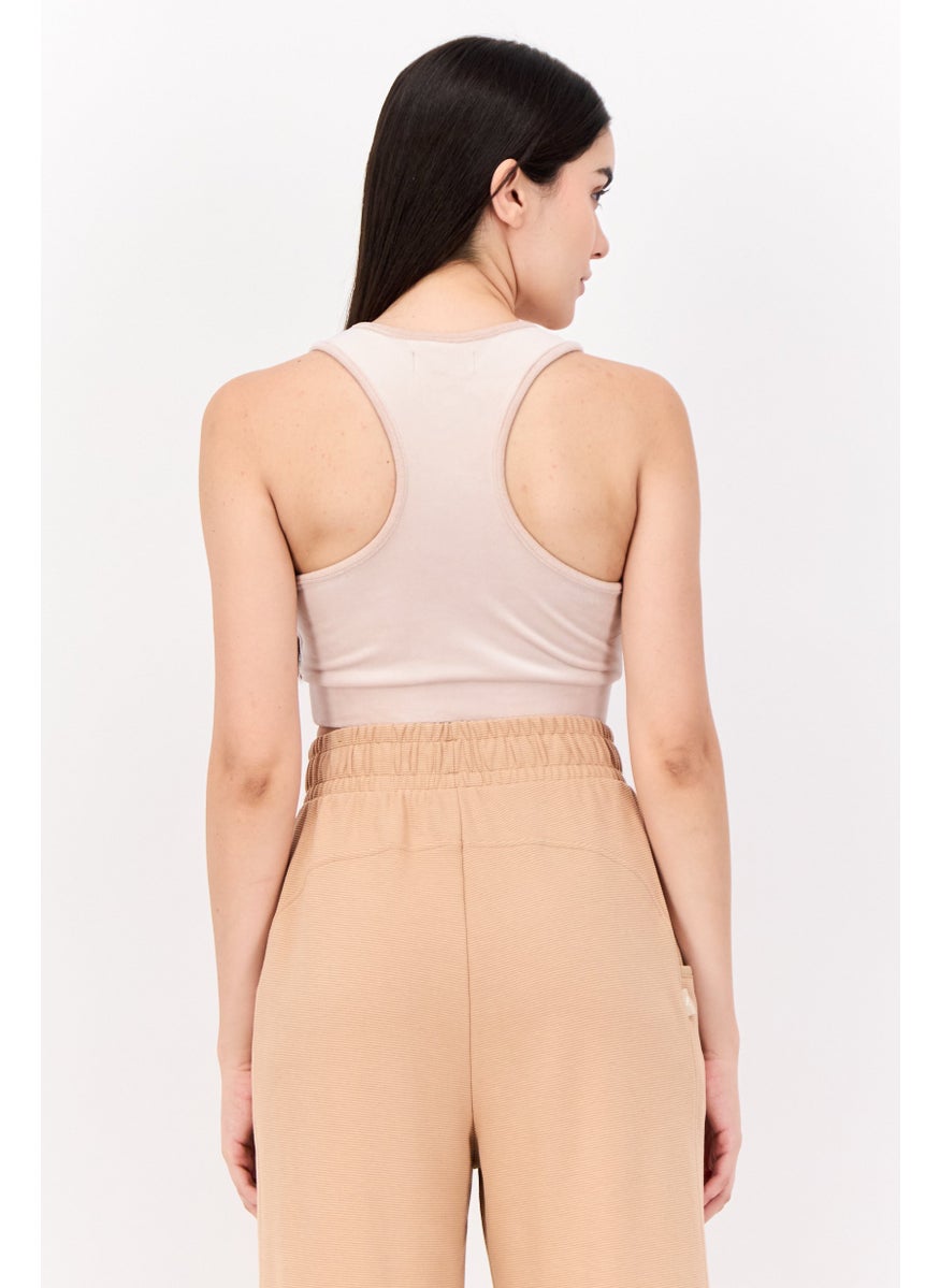 Lefties Women Sportswear Fit Sleeveless Outdoor Crop Top, Rose Gold  - Image 3