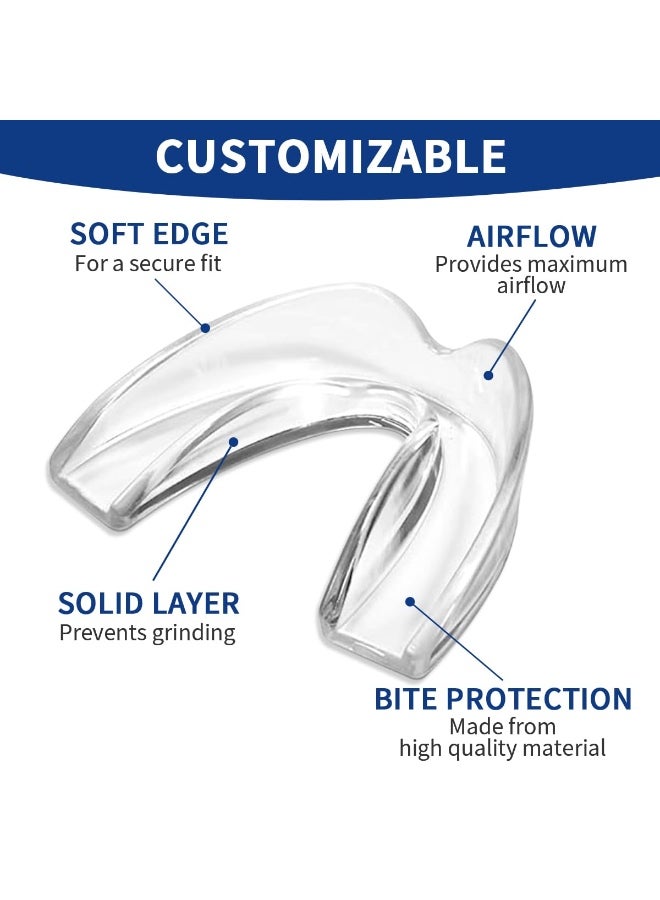 Chabeia 4 Pack Moldable Mouth Guards for Teeth Grinding – Night Guard for Clenching with Hygiene Case, Includes 2 Regular & 2 Heavy Duty Guards  - Image 3