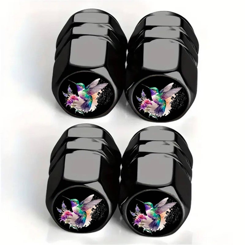 DoYoMo Tire Valve Stem Caps with Hummingbird 4pcs Tire Air Caps Cover Aluminum Alloy RustProof Universal Dust Covers for Car SUVBike Car AccessoriesTire Valve DecorHummingbird Gifts - Image 3