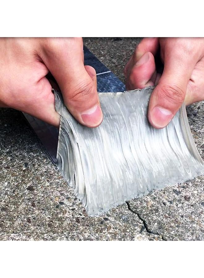 promass Professional Waterproof Butyl Rubber Tape External Aluminium Foil Suitable for Roof Leak, Surface Crack, Window Sill Gap, Pipe Rupture, Boat Sealing, Etc 10cm X 5meter WPBT-105M - Image 1