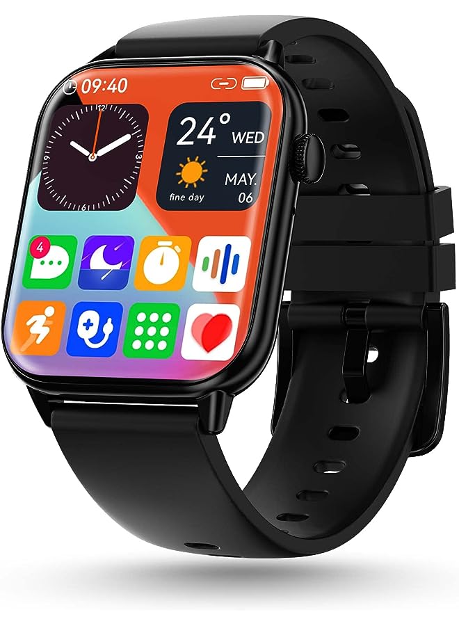 Pebble ساعة ذكية Pebble Orion Max للرجال | ساعة ذكية كبيرة عالية الدقة للنساء لتتبع اللياقة البدنية مع عمر بطارية كبير ومراقبة النوم ومراقبة معدل ضربات القلب في هيكل معدني شحن لاسلكي أسود - Image 1