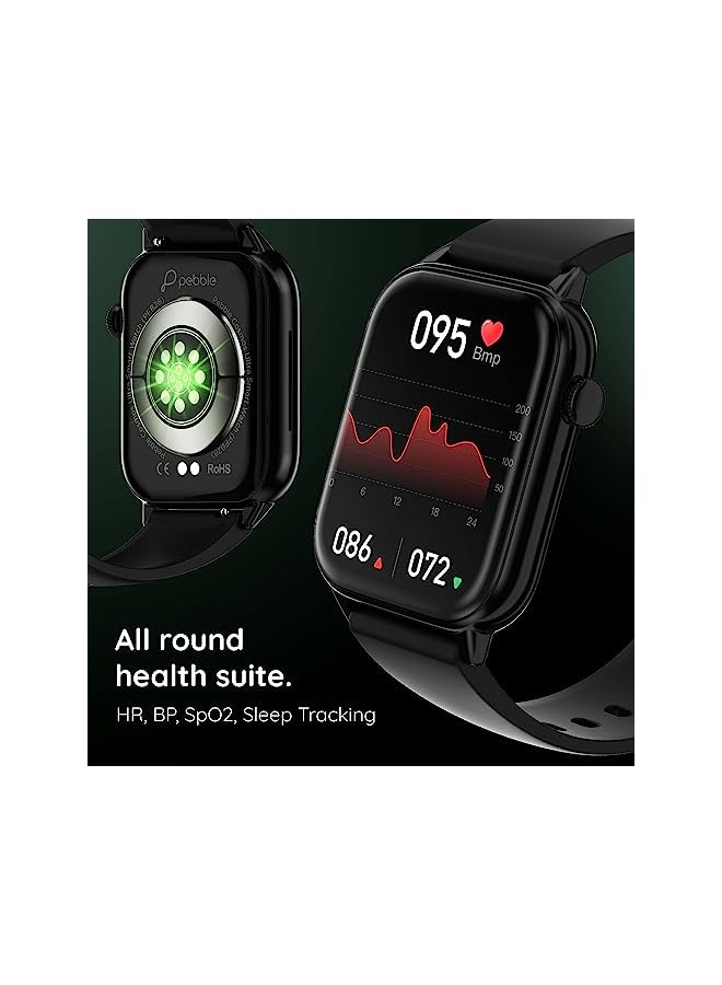 Pebble ساعة ذكية Pebble Orion Max للرجال | ساعة ذكية كبيرة عالية الدقة للنساء لتتبع اللياقة البدنية مع عمر بطارية كبير ومراقبة النوم ومراقبة معدل ضربات القلب في هيكل معدني شحن لاسلكي أسود - Image 4