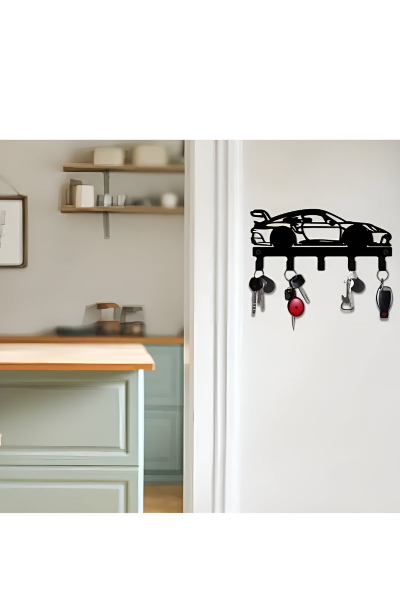 سوق الديكور حامل مفاتيح جداري لسيارة بورشه 911 جي تي 3 آر إس - منظم مفاتيح معدني فاخر بتصميم سيارة رياضية | حامل مفاتيح بخمسة أرقام | ديكور عصري للمنزل والمرآب | رف جداري بخطافات | هدية لعشاق السيارات | رف مفاتيح للمدخل، المكتب، غرفة النوم، كهف الرجل | علاقة مفاتيح أنيقة للسيارات | لوحة فنية جدارية لعشاق بورشه | تصميم فولاذي مقطوع بالليزر | إكسسوار سيارات فريد | حامل مفاتيح عملي للسيارة | لمسة نهائية سوداء غير لامعة | لعشاق بورشه من الرجال والأولاد والبنات | حل متين لتخزين مفاتيح بورشه جي تي 3 | ديكور مستوحى من رياضة السيارات | الكمية محدودة - Image 5