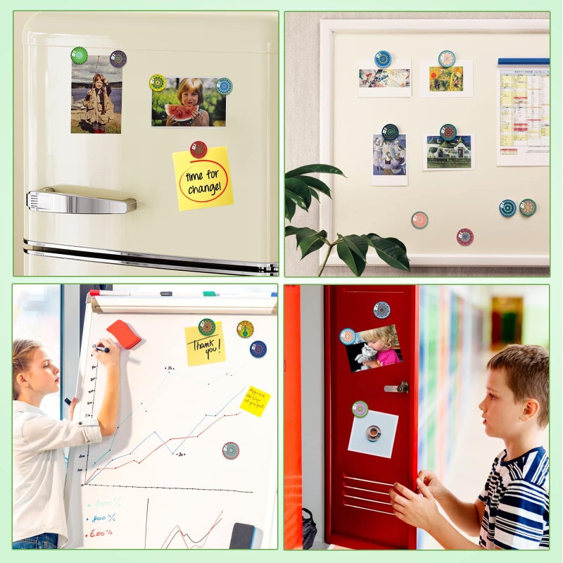 MORCART 30PCS Mandala Fridge Magnets Decoration for Refrigerator Dishwasher Locker Whiteboard Magnetic Board Cabinets Classroom Office Cubicle - Image 5